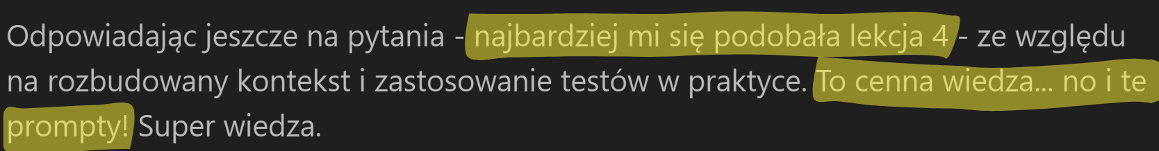 Opinia uczestnika 5 o kursie